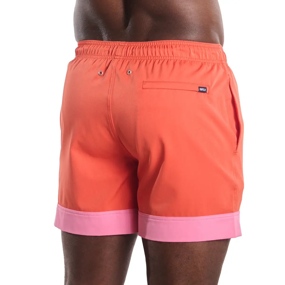 Coral Flame Hybrid Short, Compression Lined Swim and Resort Trunk