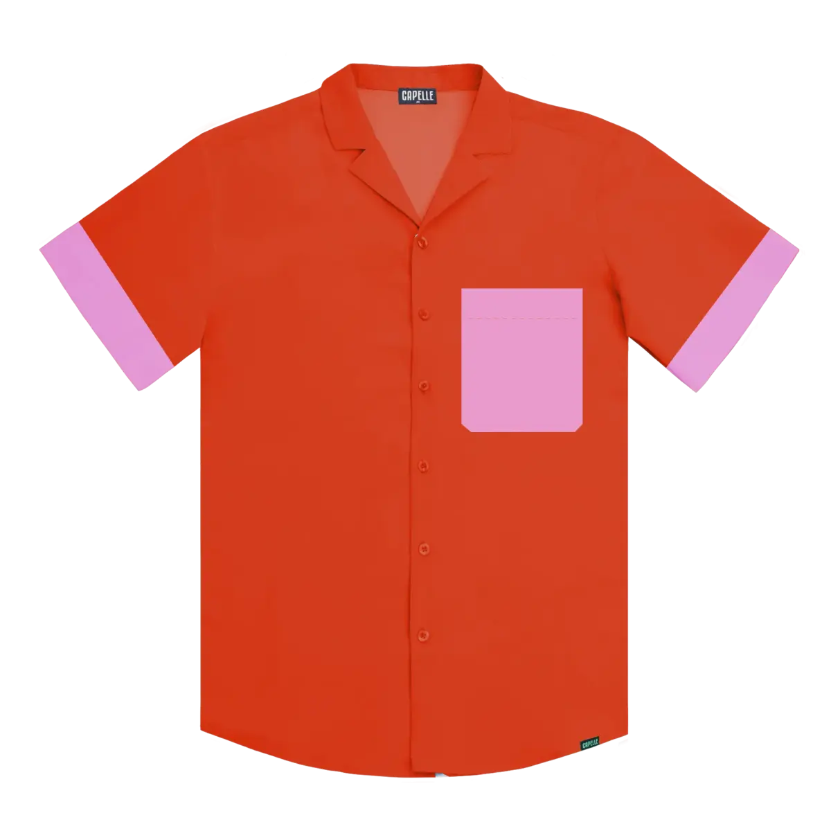 Coral Flame Men's Button Down Resort Shirt, Modern Fit