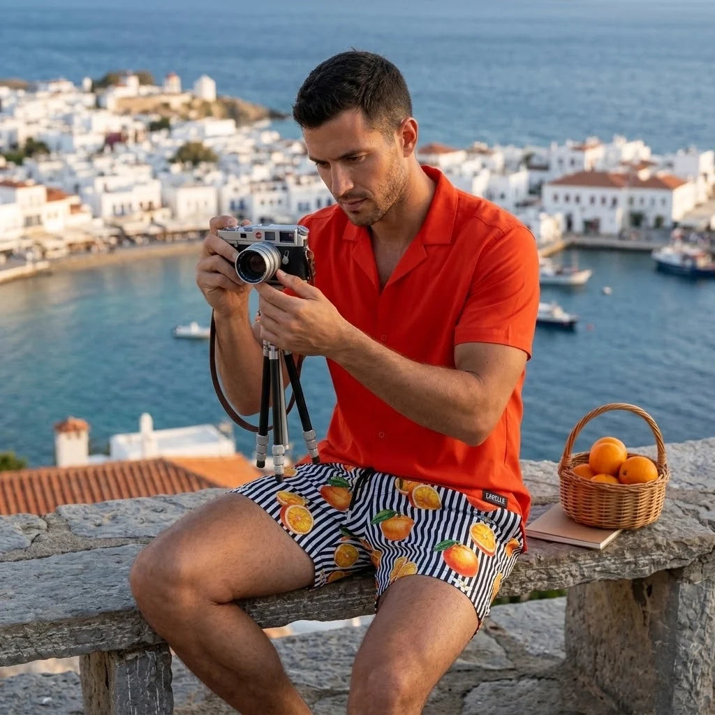 Coral Men's Button Down Resort Shirt, Modern Fit