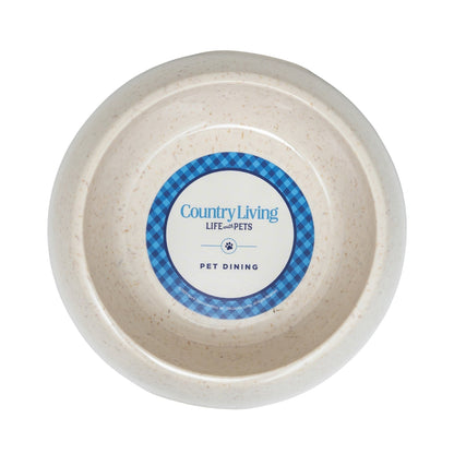 Country Living Set of 2 Natural Fiber Dog Bowls – White Swan