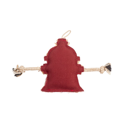 Country Living Canvas & Jute Fire Hydrant Dog Chew Toy – Durable, Safe and Non-Toxic