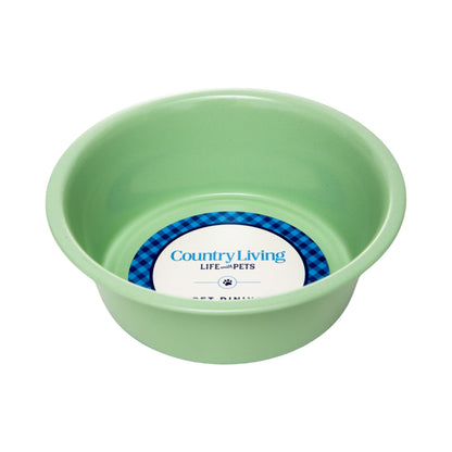 Country Living Set of 2 Coated Stainless Steel Heavy Dog Bowls - Ideal for Medium to Large Breeds