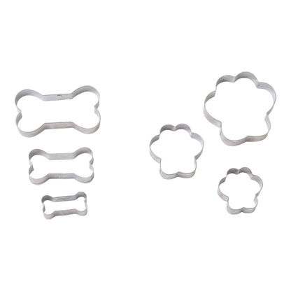 Country Living 6-Piece Stainless Steel Cookie Cutter Set (3 Paw-Shaped, 3 Bone-Shaped)
