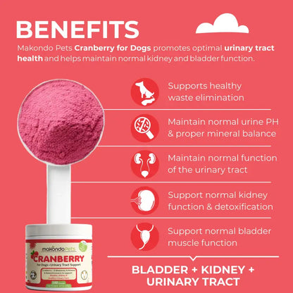 Cranberry for Dogs. Urinary Tract Support. 100 Scoops