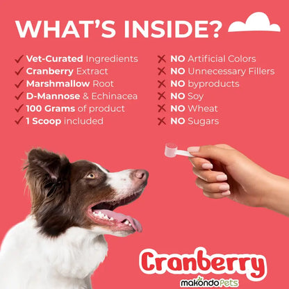 Cranberry for Dogs. Urinary Tract Support. 100 Scoops