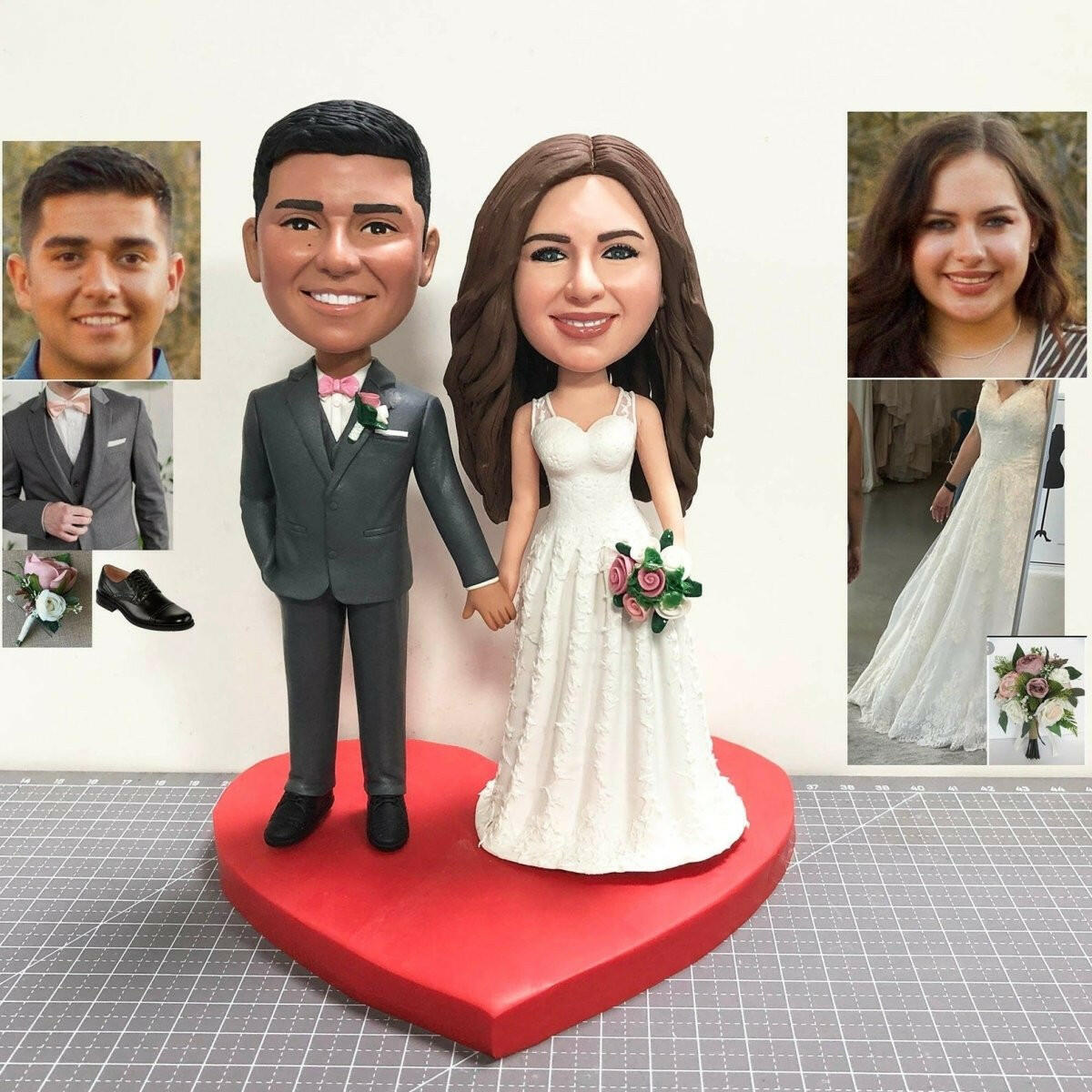 Creative Custom Wedding Bobblehead Cake Toppers