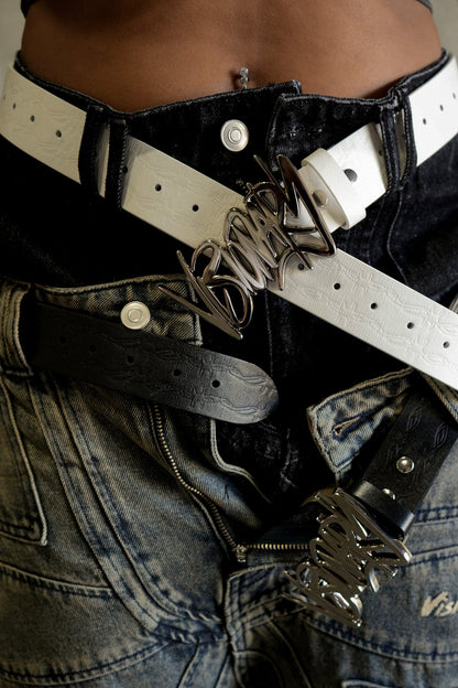 VISIONARY “BARBWIRE ” BELTS ( WHITE)