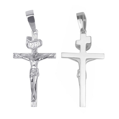 Cross Jesus Crucifix Pendant Solid 925 Sterling Silver