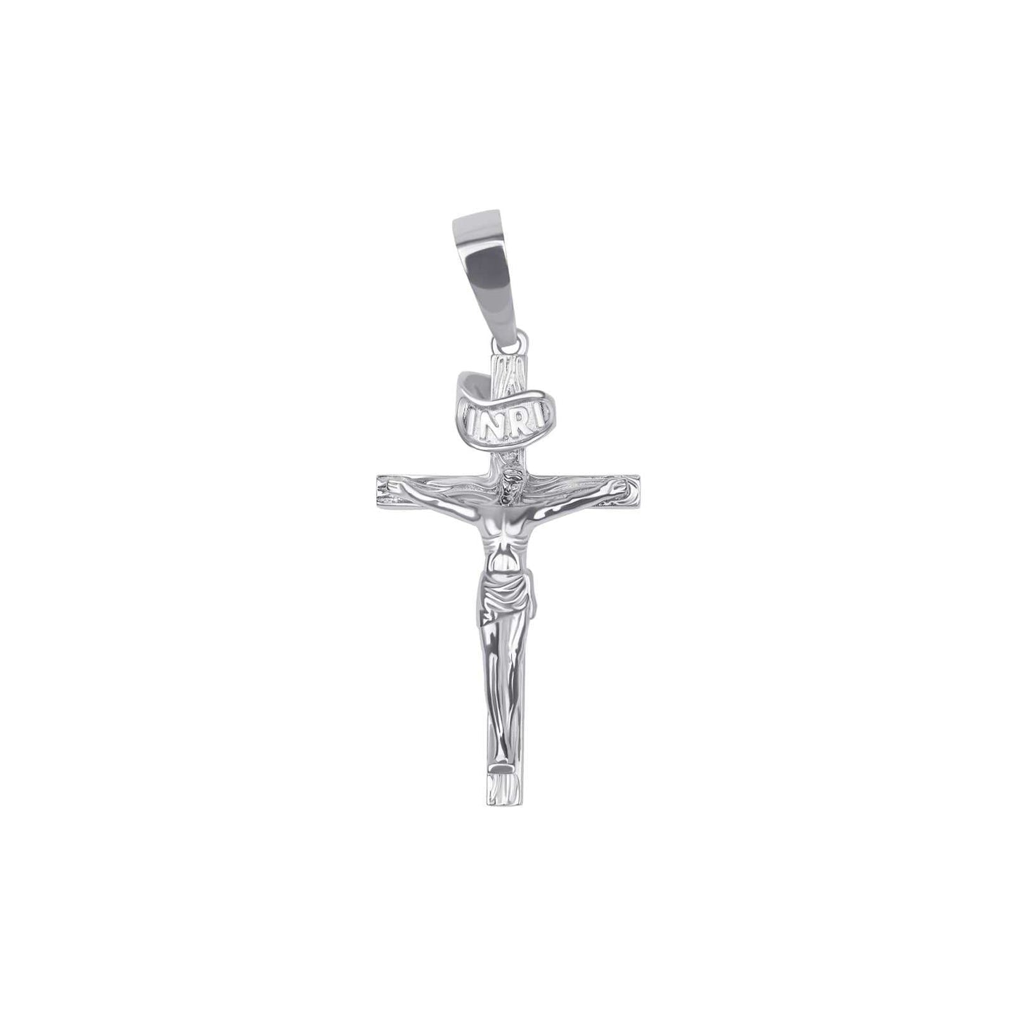 Jesus Crucifix Cross Pendant Solid 925 Sterling Silver