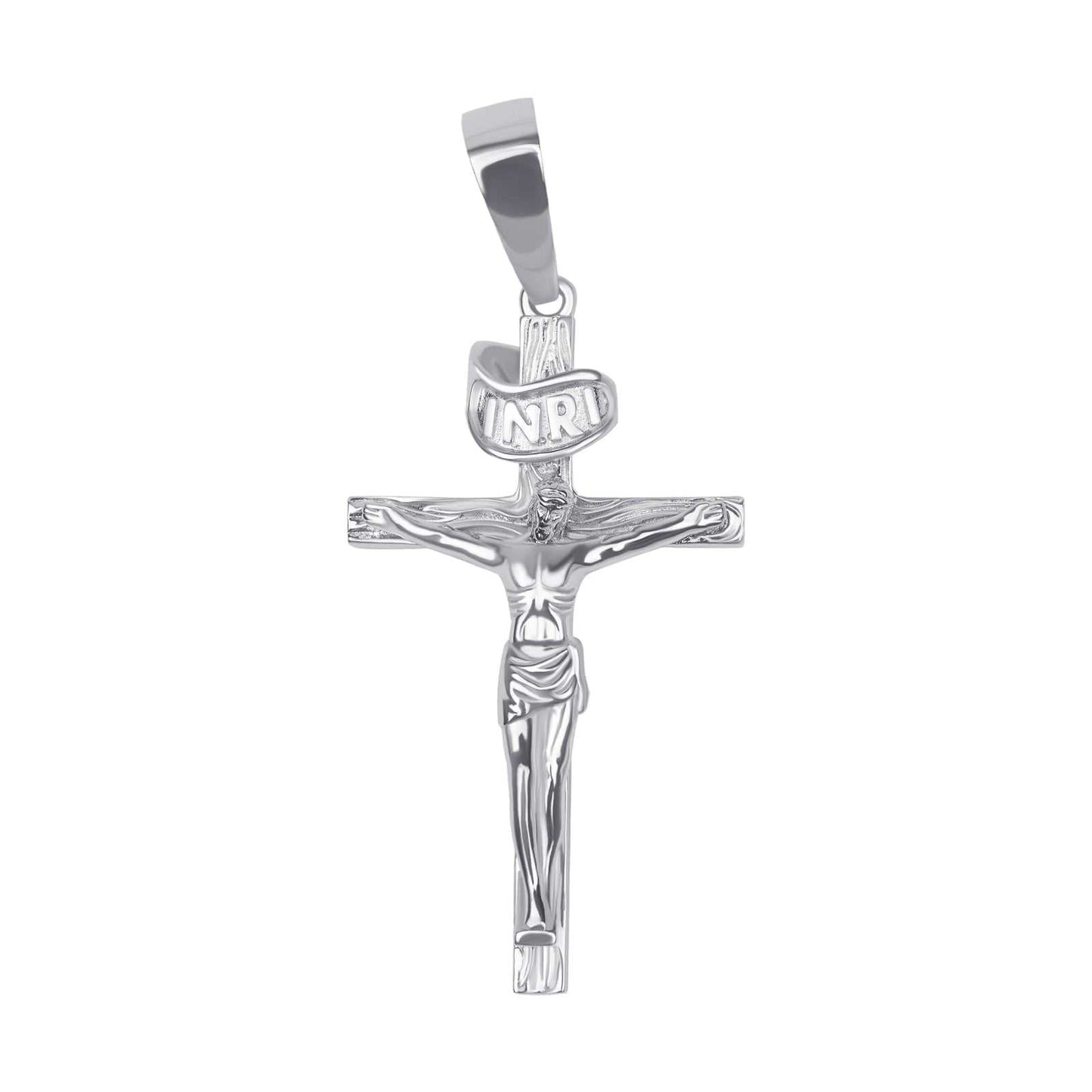 Jesus Crucifix Cross Pendant Solid 925 Sterling Silver