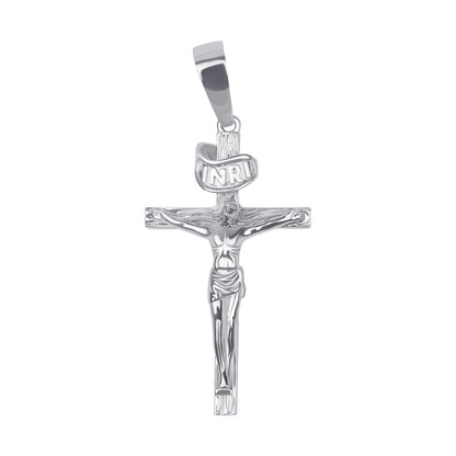 Jesus Crucifix Cross Pendant Solid 925 Sterling Silver