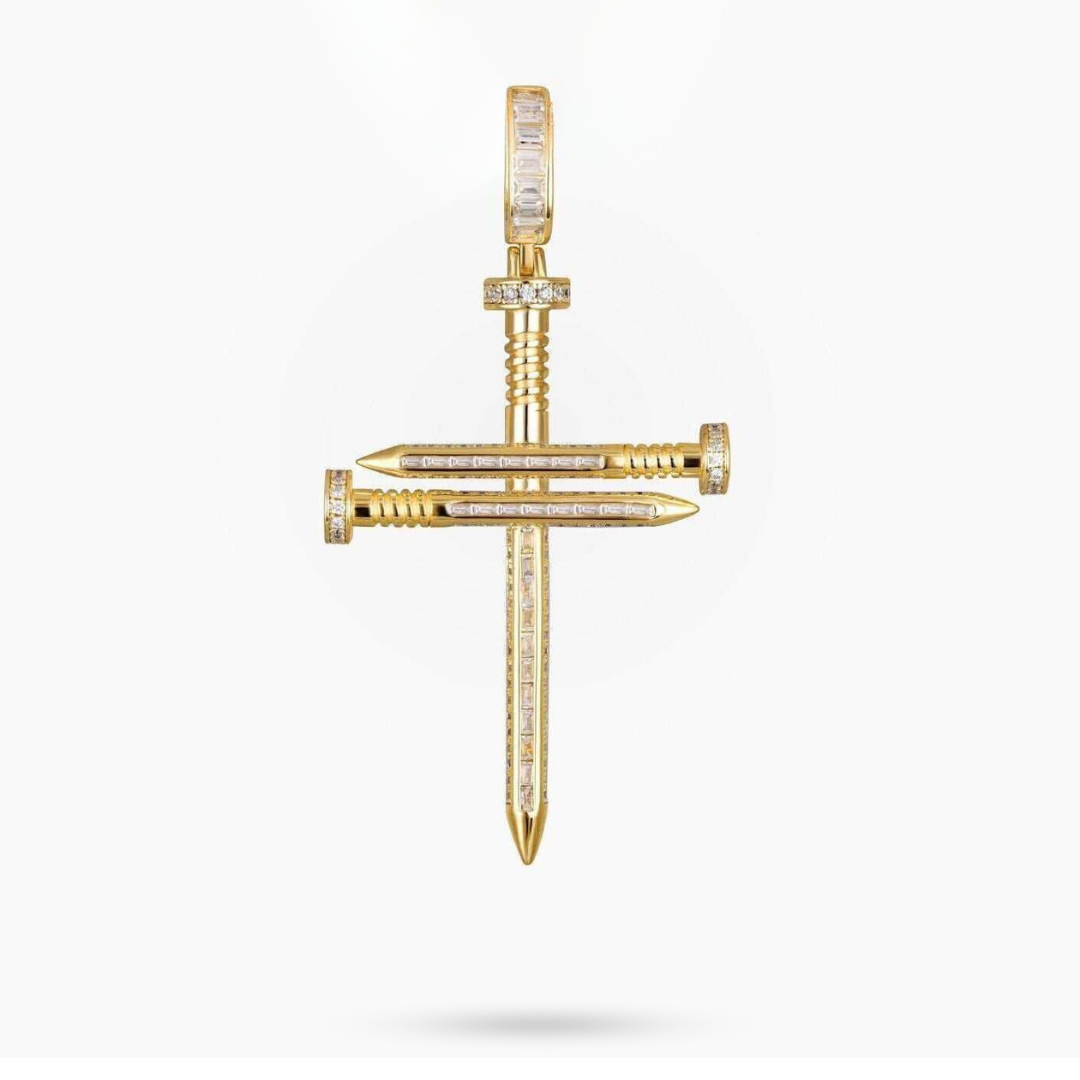 Nail Cross Pendant in 925 Sterling Silver