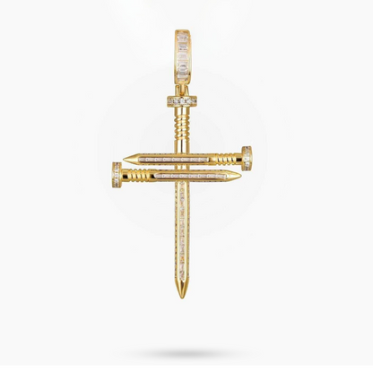 Nail Cross Pendant in 925 Sterling Silver