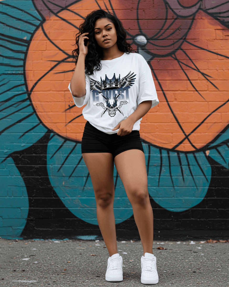 G West Crown Skull Oversized Women's T-Shirt