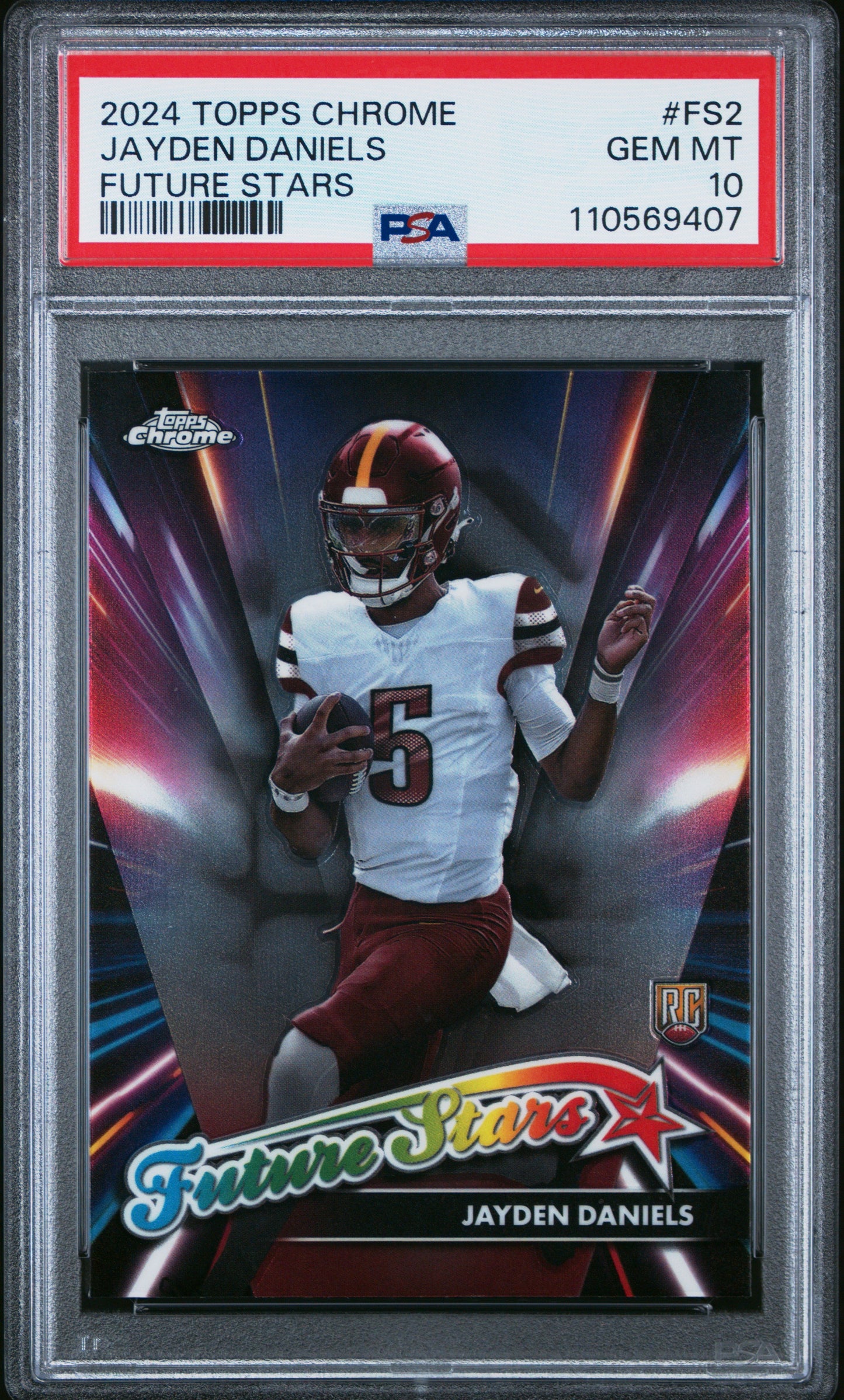 Graded 2024 Topps Chrome Jayden Daniels #FS2 Future Stars Rookie RC Football Card PSA 10 Gem Mint