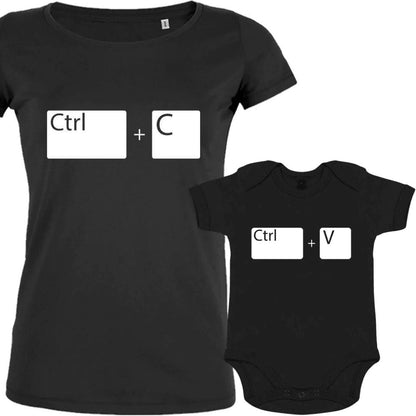 Ctrl + C and Ctrl + V Organic Cotton Matching Family Set (Set of 2)
