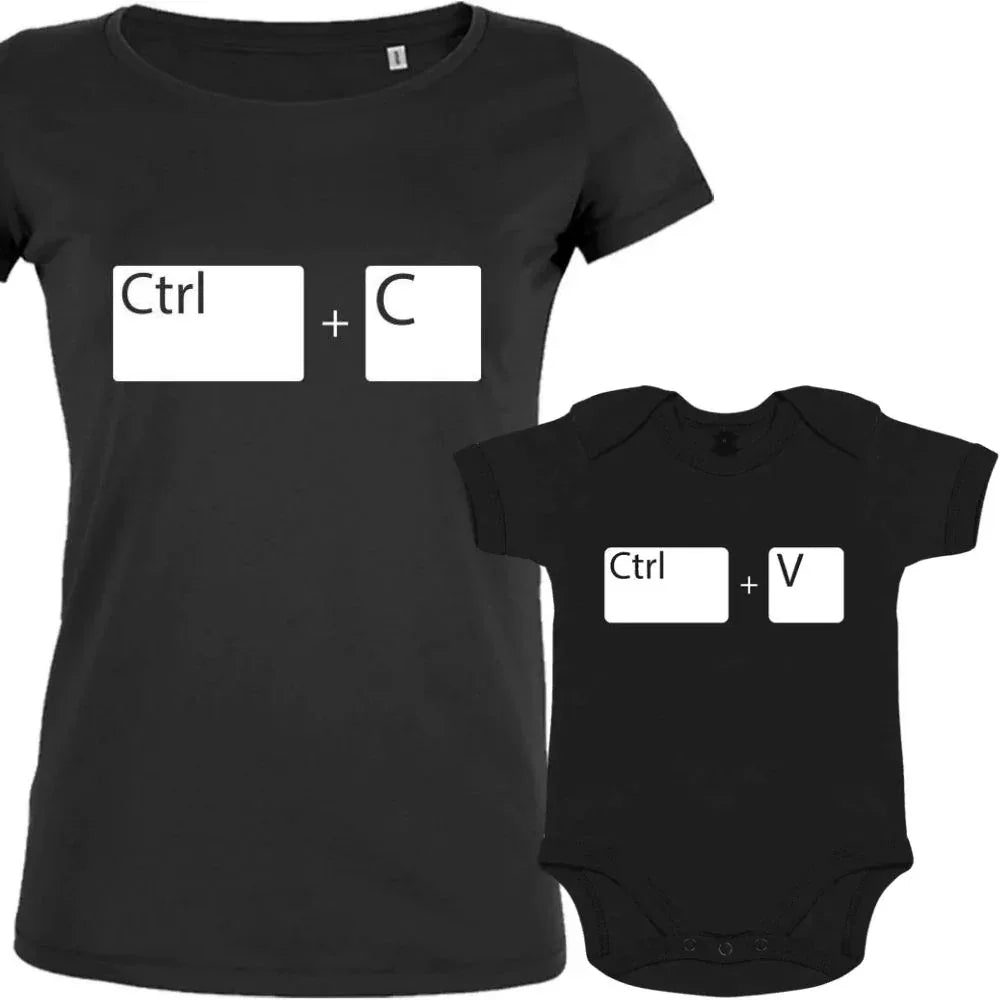 Ctrl + C and Ctrl + V Organic Cotton Matching Family Set (Set of 2)