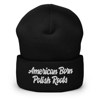 American Born Polish Roots Cuffed Beanie