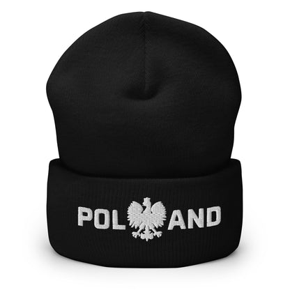 Poland With Polish Eagle Cuffed Beanie