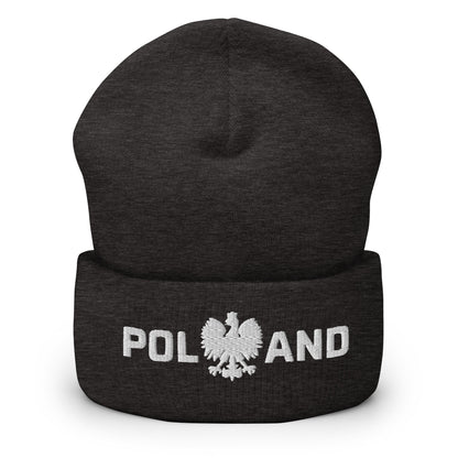 Poland With Polish Eagle Cuffed Beanie