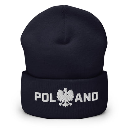 Poland With Polish Eagle Cuffed Beanie