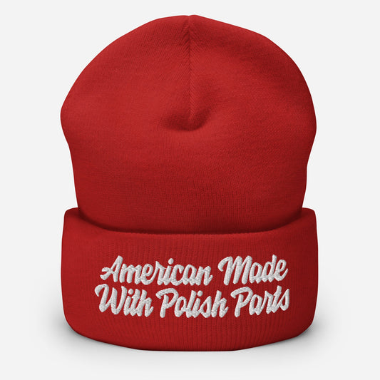 American Made With Polish Parts Cuffed Beanie