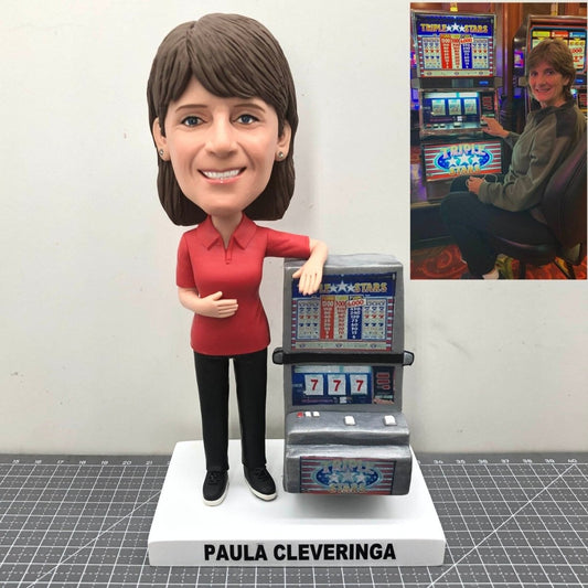 Custom Bobbleheads Playing Game Console