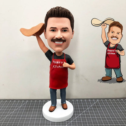 Custom chef bobblehead personalized cartoon doll figurine