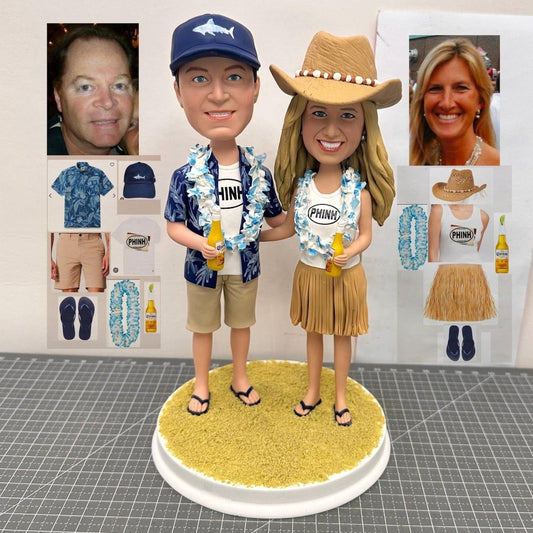 Custom Couple Beach Bobbleheads