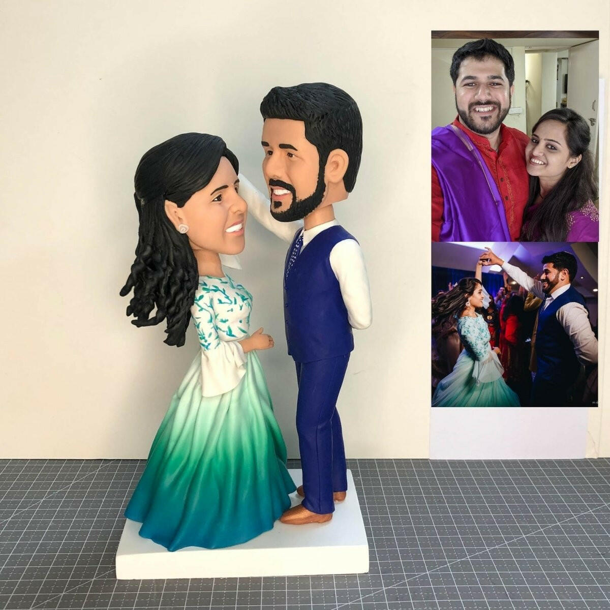 Custom Couple Wedding Cake Topper Bobbleheads
