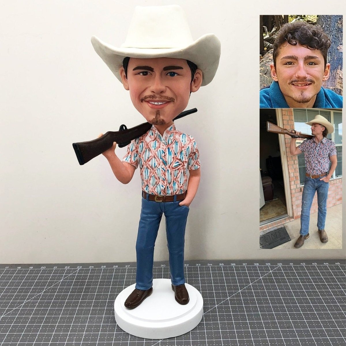Custom cowboy and hunter bobblehead