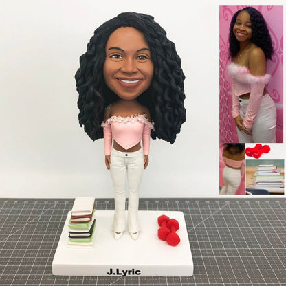 Custom Daughter Bobblehead and Personalized Lady Statues