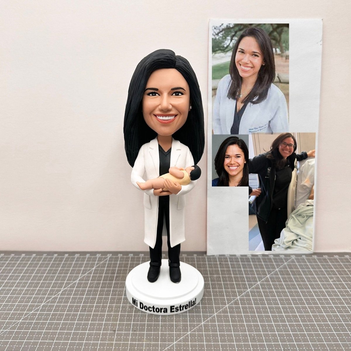 Custom Obstetrician Doctor Bobblehead with Baby