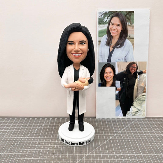 Custom Obstetrician Doctor Bobblehead with Baby