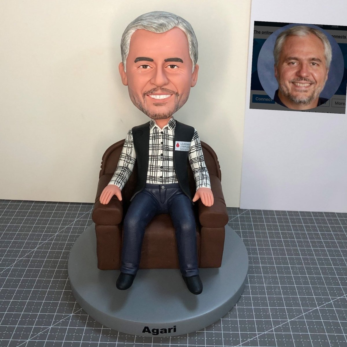 Custom Father Bobbleheads Old Man Sitting On The Sofa