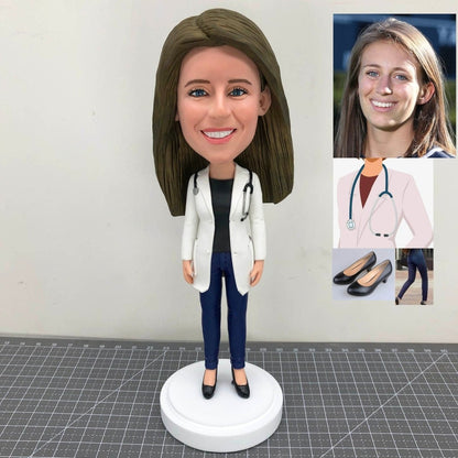 Custom Female Doctor Bobblehead Graduation Gift