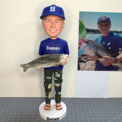 Custom Fisherman Bobblehead With Fish