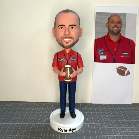 Custom Football Player and Coach Bobblehead