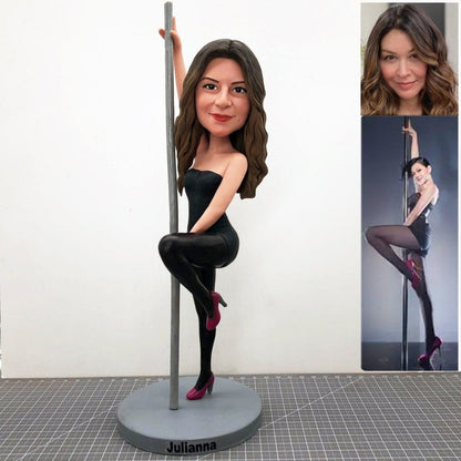 Custom Girl Dancer and Pole Dancing Bobblehead