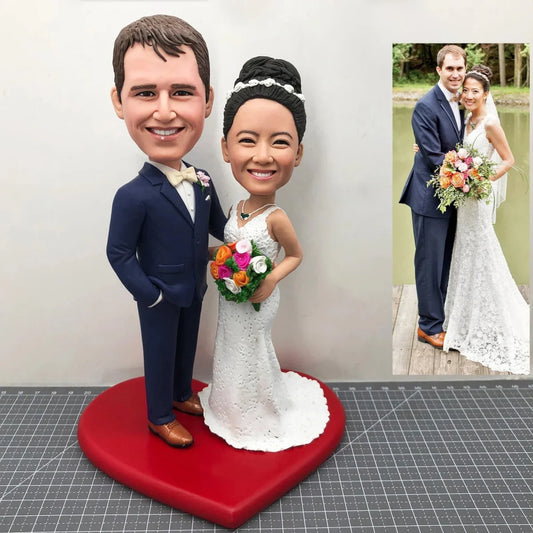 Custom Groom and Bride Bobbleheads
