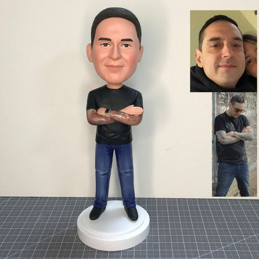 Custom Man Bobblehead Arms Folded Across The Chest