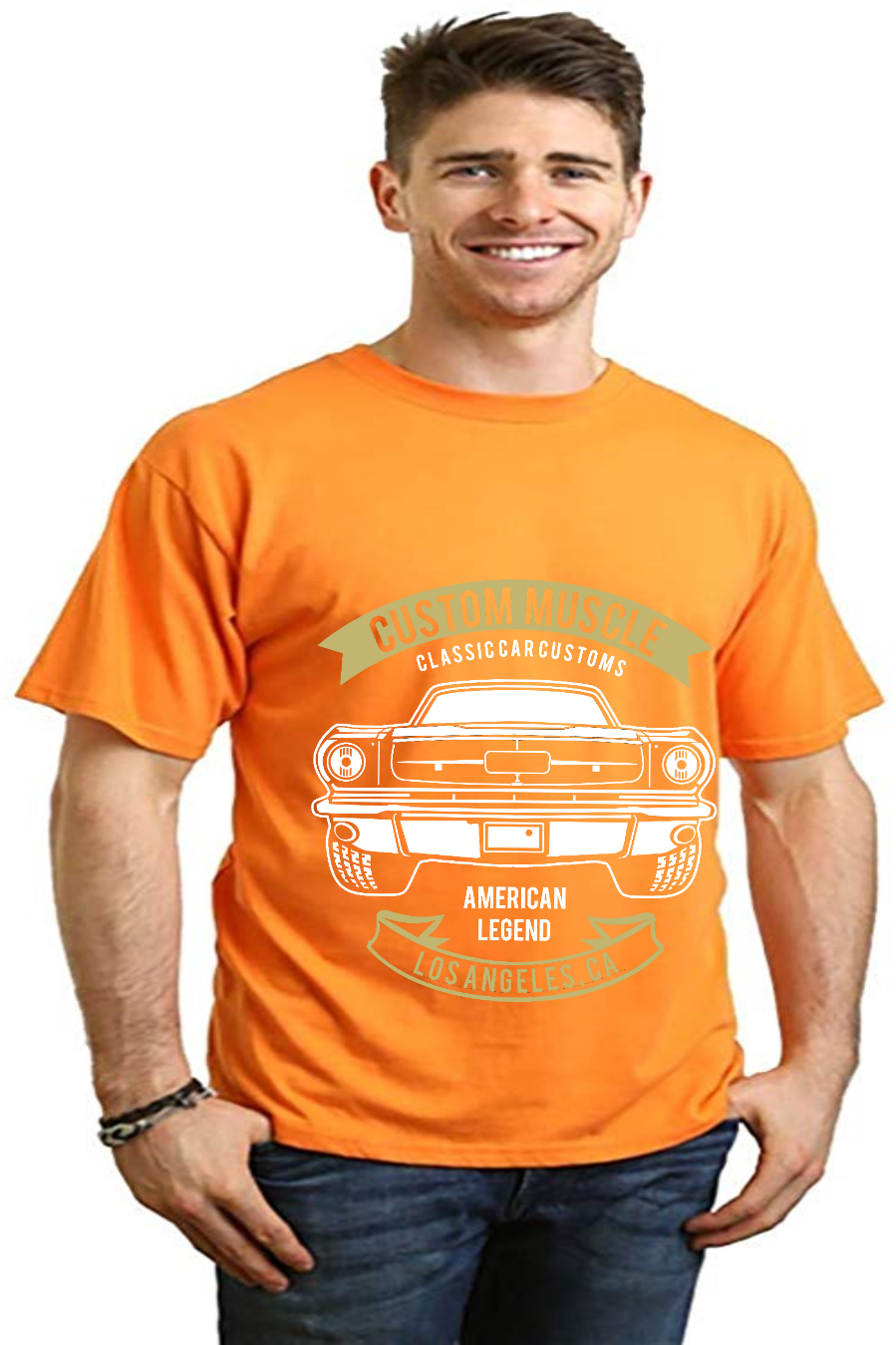 Custom Muscle Men's Bamboo Viscose/Organic Cotton Short Sleeve Graphic T-Shirt