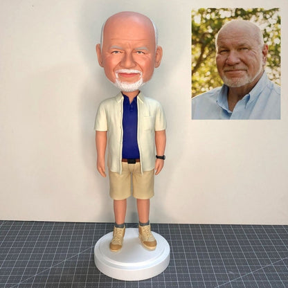 Custom old man bobblehead unique 65th birthday gift