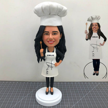 Custom Personalized Female Chef Bobbleheads