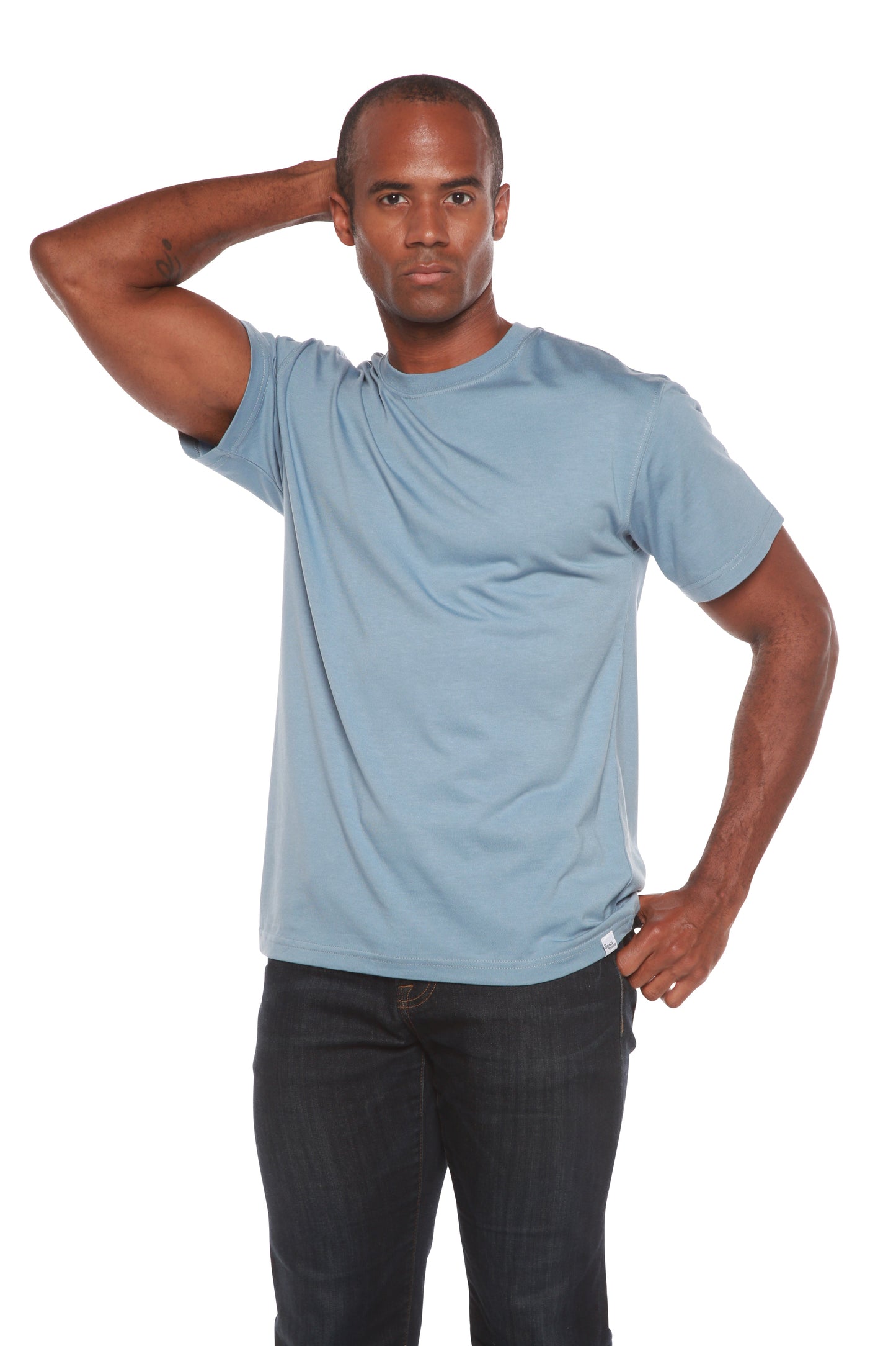 Custom Printed Men's Bamboo Viscose/Organic Cotton Short Sleeve T-Shirt