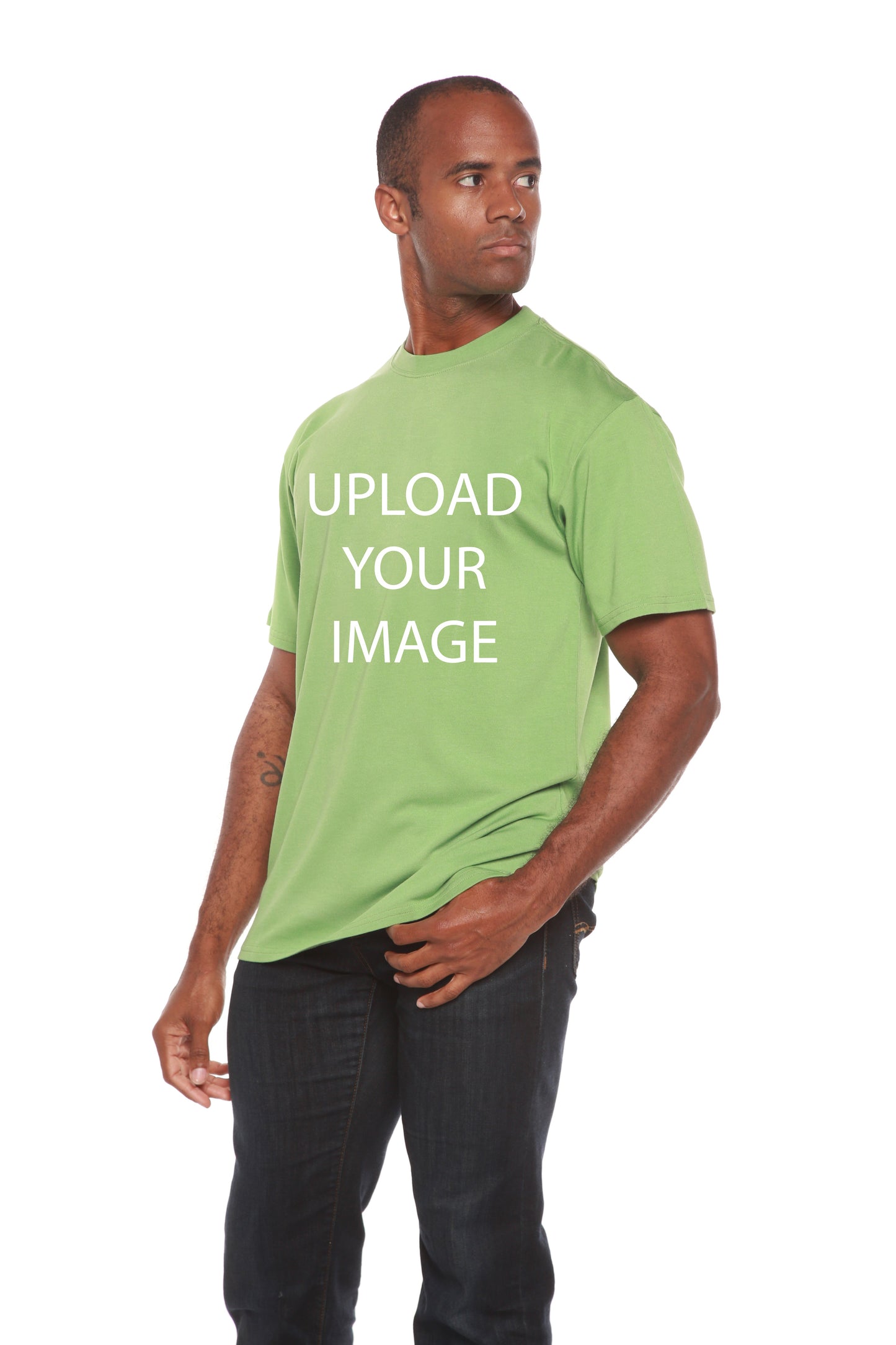 Custom Printed Men's Bamboo Viscose/Organic Cotton Short Sleeve T-Shirt