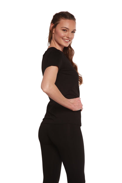 Custom Printed Women's Bamboo/Cotton Short Sleeve Scoop Neck Graphic T-Shirt