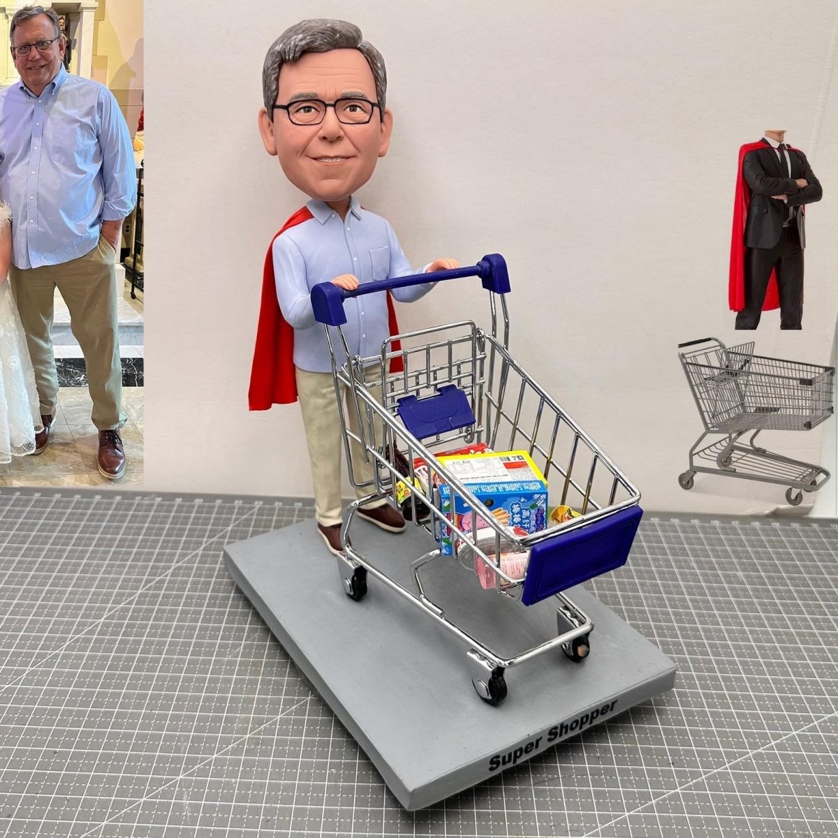Custom shopping superhero bobblehead
