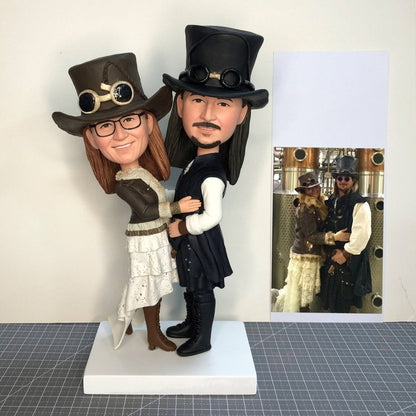 Custom Top Hat Couple Bobbleheads