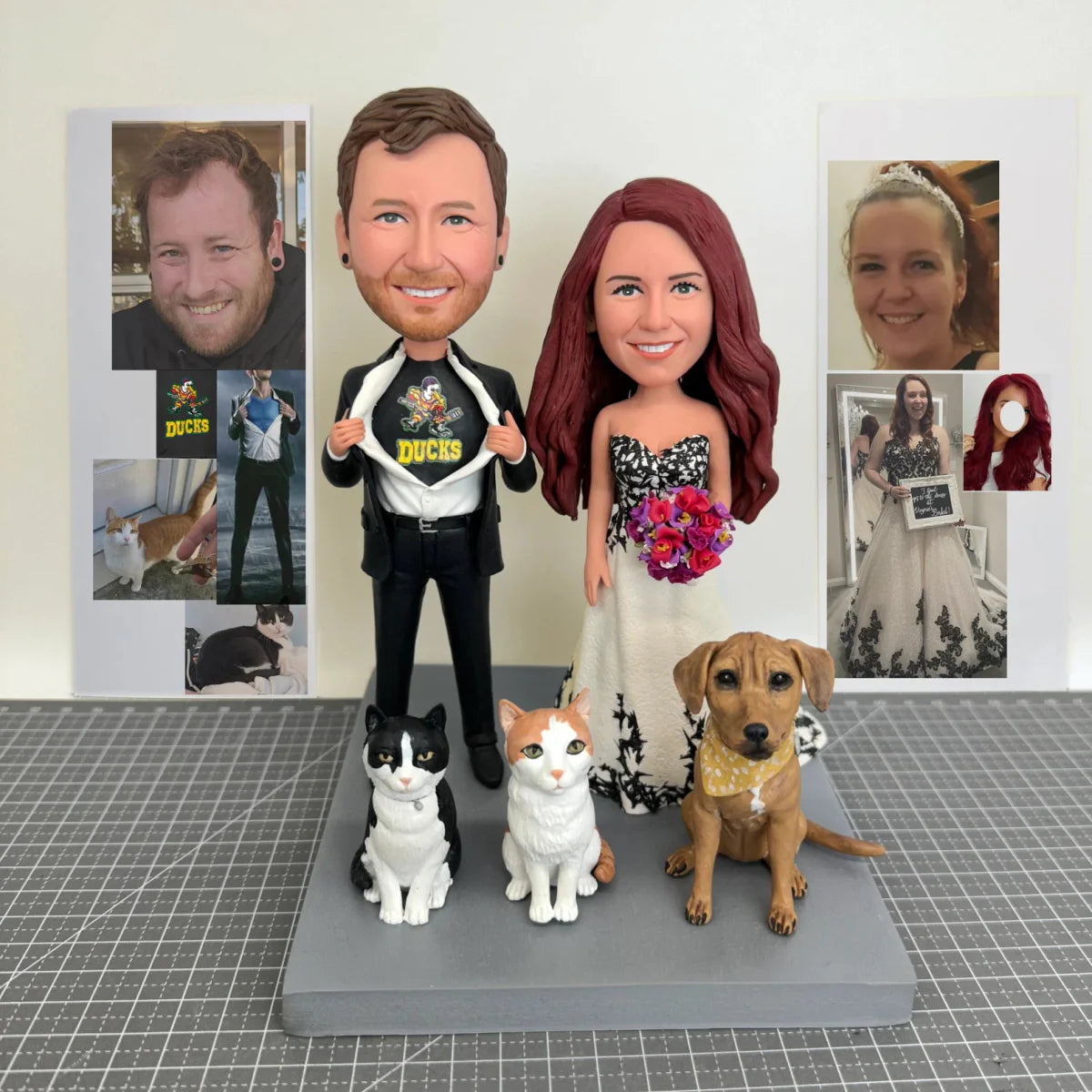 Custom Wedding Bobbleheads With Pets